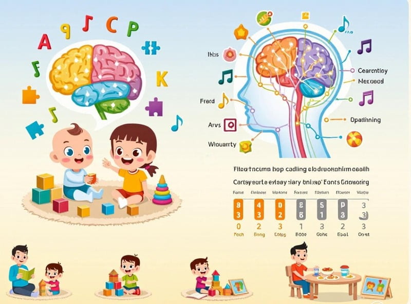 An infographic showing brain development in early childhood