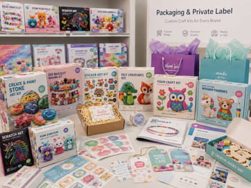 Private-label toy packaging and branded product samples