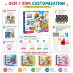 66-piece canvas art kit for kids embroidered detail
