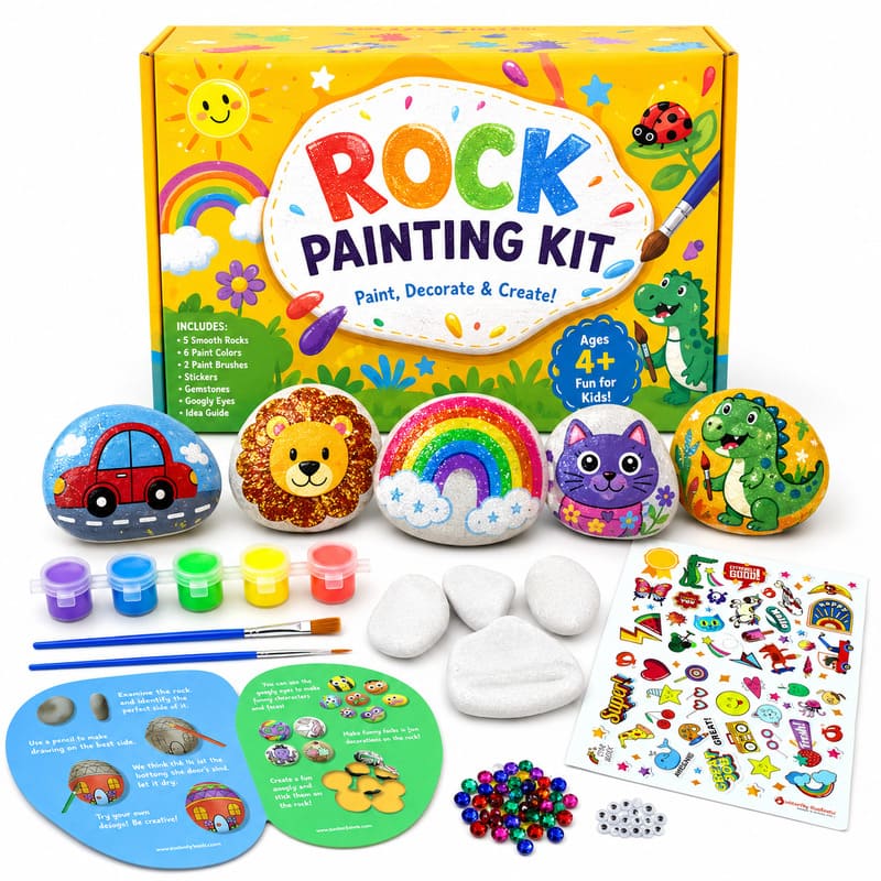 Animal character rock painting kit for kids – wholesale oem/odm kids craft set front view