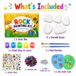 Animal character rock painting kit for kids – wholesale oem/odm kids craft set front side back view