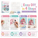 Animal pre-printed canvas painting kit for kids size reference
