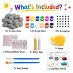 Animal rock painting kit for kids – wholesale oem/odm kids craft set front side back view