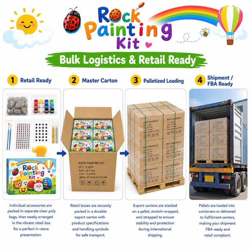 Animal rock painting kit for kids – wholesale oem/odm kids craft set design detail