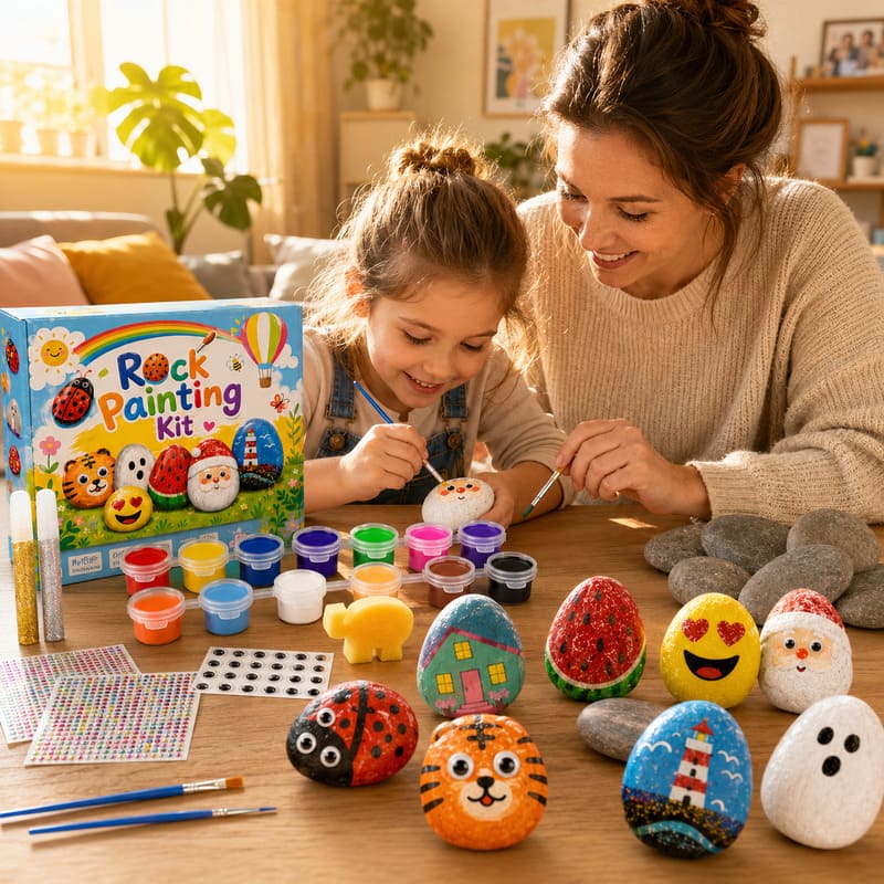 Animal rock painting kit for kids – wholesale oem/odm kids craft set stitching detail