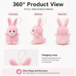 Mini animal plush keychain set front side back view