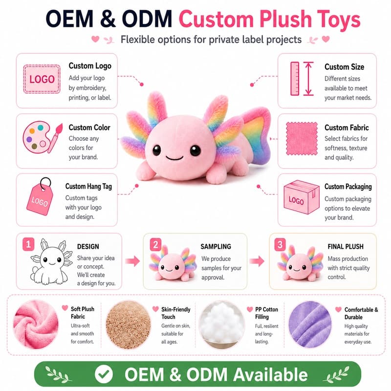 Axolotl plush toy design detail