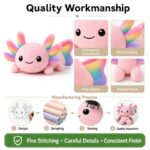 Axolotl plush toy embroidered detail