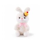 Birthday cake hat bunny plush toy for custom retail and oem plush collections front view