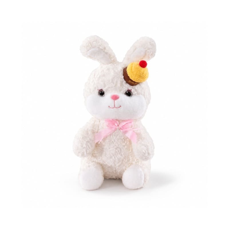 Birthday cake hat bunny plush toy for custom retail and oem plush collections front view