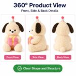 Birthday dog plush toy for custom retail and oem plush collections front side back view