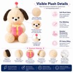 Birthday dog plush toy for custom retail and oem plush collections size reference