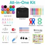 Black all-in-one crochet kit for beginners front side back view