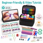 Black all-in-one crochet kit for beginners size reference