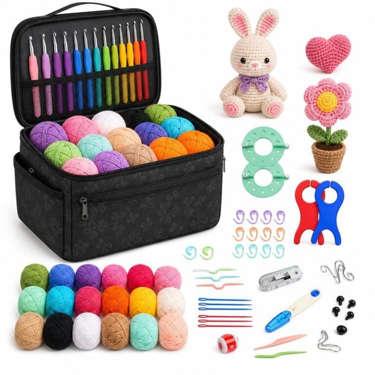 Black All-in-One Crochet Kit for Beginners for Wholesale OEM/ODM Yarn Craft Programs