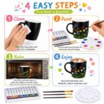 Black ceramic mug painting kit size reference