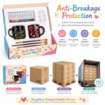 Black ceramic mug painting kit stitching detail