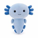 Blue axolotl plush toy front view