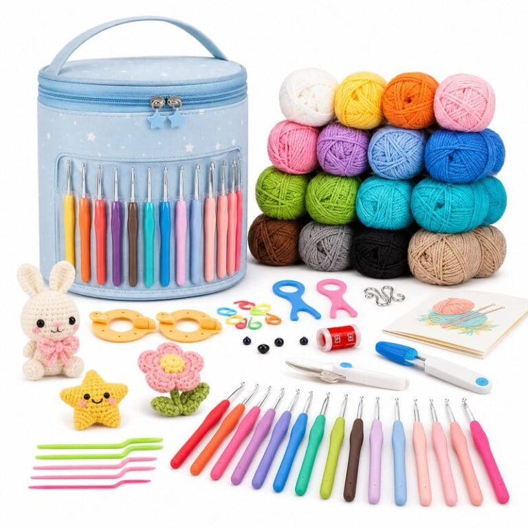 Blue Crochet Kit with Yarn Organizer Bag for Wholesale OEM/ODM Yarn Craft Programs