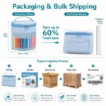 Blue crochet kit with yarn organizer bag design detail