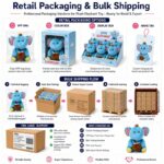 Blue elephant plush toy design detail