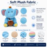 Blue elephant plush toy size reference