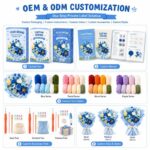 Blue rose crochet bouquet kit for beginners embroidered detail