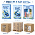 Blue rose crochet bouquet kit for beginners design detail
