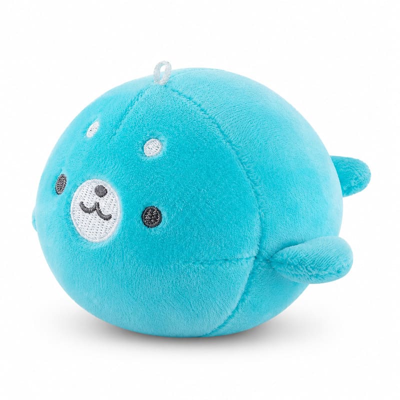 Blue whale plush toy front view
