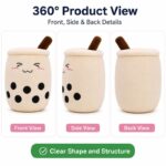 Boba tea plush toy front side back view