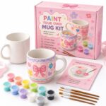 Bow ceramic mug painting kit front view