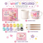 Bow ceramic mug painting kit front side back view