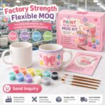 Bow ceramic mug painting kit design detail