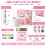 Bow ceramic mug painting kit embroidered detail