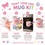 Bow ceramic mug painting kit size reference