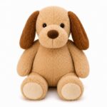 Brown puppy plush toy front view