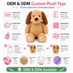 Brown puppy plush toy design detail