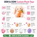 Bunny carrot plush toy design detail