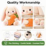 Bunny carrot plush toy embroidered detail