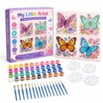 Butterfly paint by numbers kit for kids front view