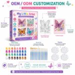 Butterfly paint by numbers kit for kids embroidered detail