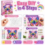 Butterfly pre-printed canvas painting kit for kids size reference