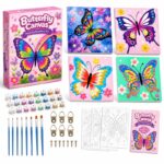 Butterfly pre-printed canvas painting kit for kids front view
