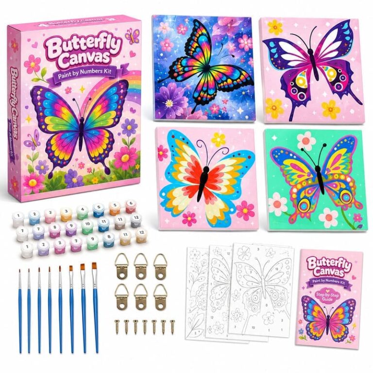 Butterfly Pre-Printed Canvas Painting Kit for Kids for Wholesale OEM/ODM Art Programs