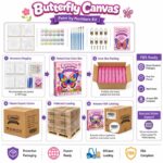 Butterfly pre-printed canvas painting kit for kids design detail
