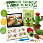 Cactus crochet kit for beginners size reference
