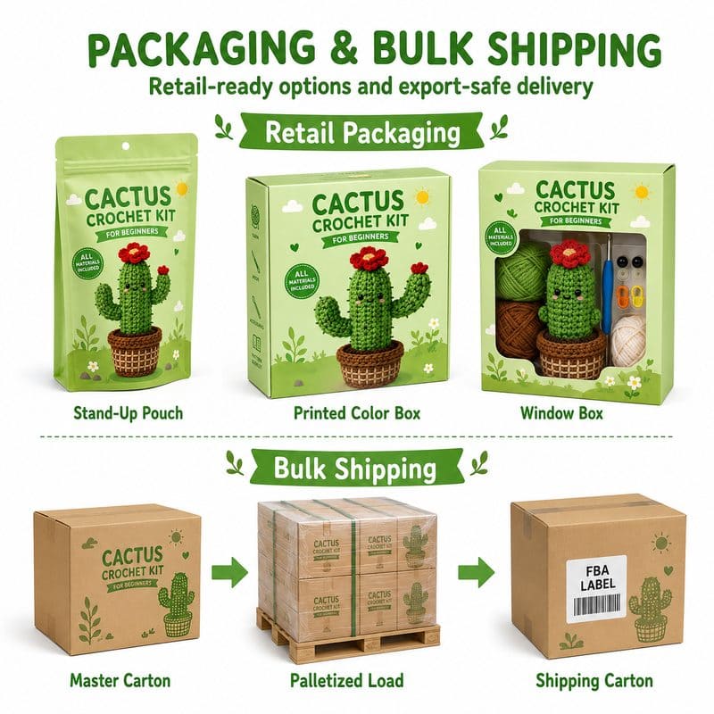 Cactus crochet kit for beginners design detail