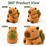 Capybara plush toy front side back view
