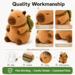 Capybara plush toy embroidered detail