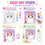 Cartoon animal pre-printed canvas painting kit for kids size reference
